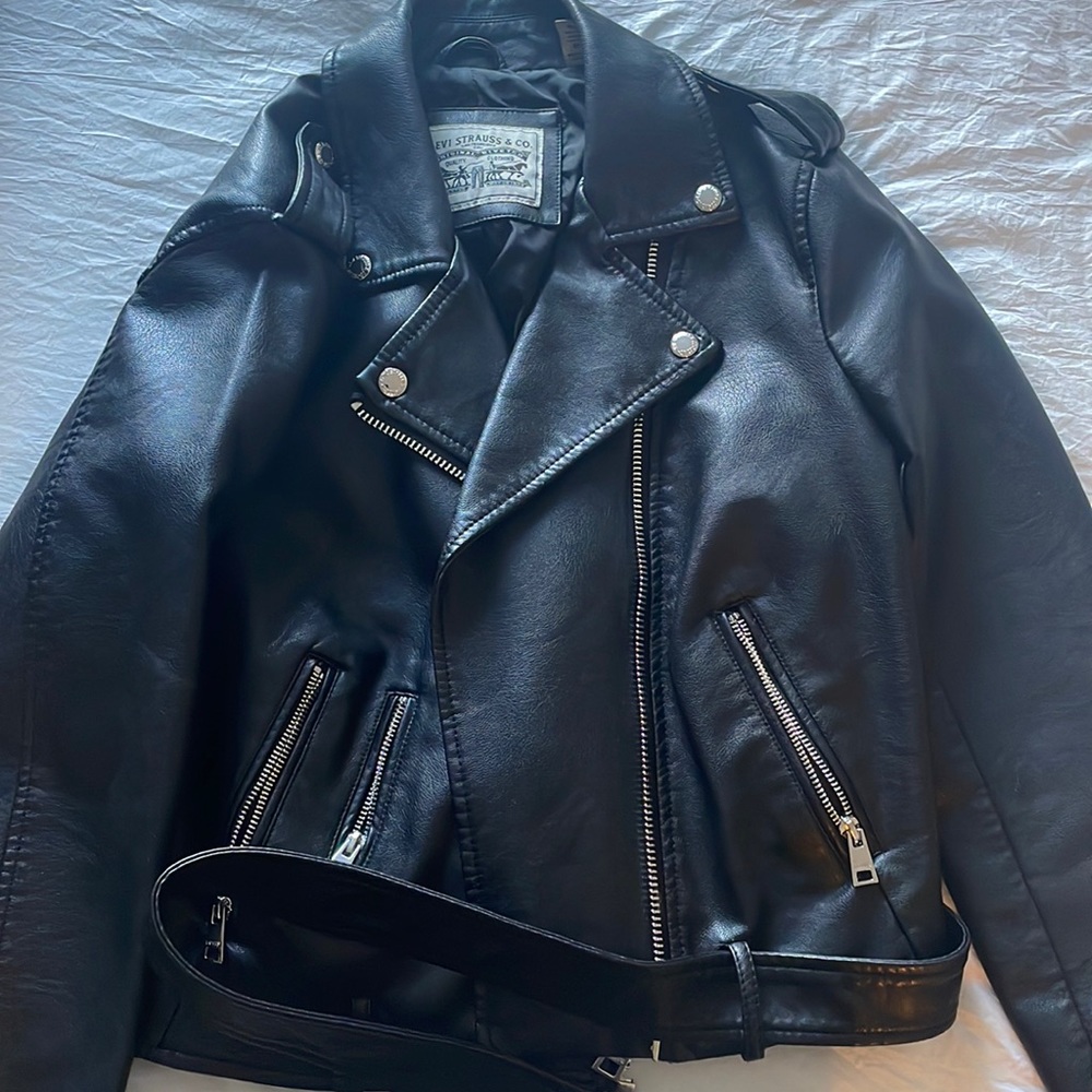 Black leather jacket